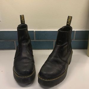 Black doc martens Rometty Platform Chelsea boots